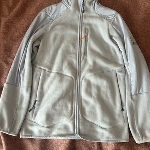 Orage Light Gray Fleece Jacket with Orange Trim